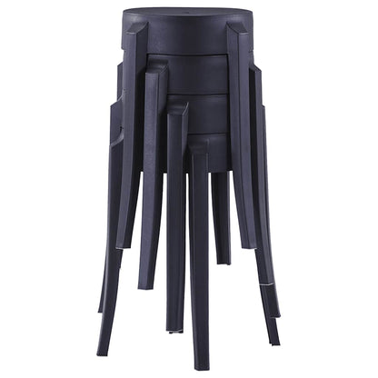 vidaXL Stackable Stools 4 pcs Black Plastic - 43 x 43 x 45 cm