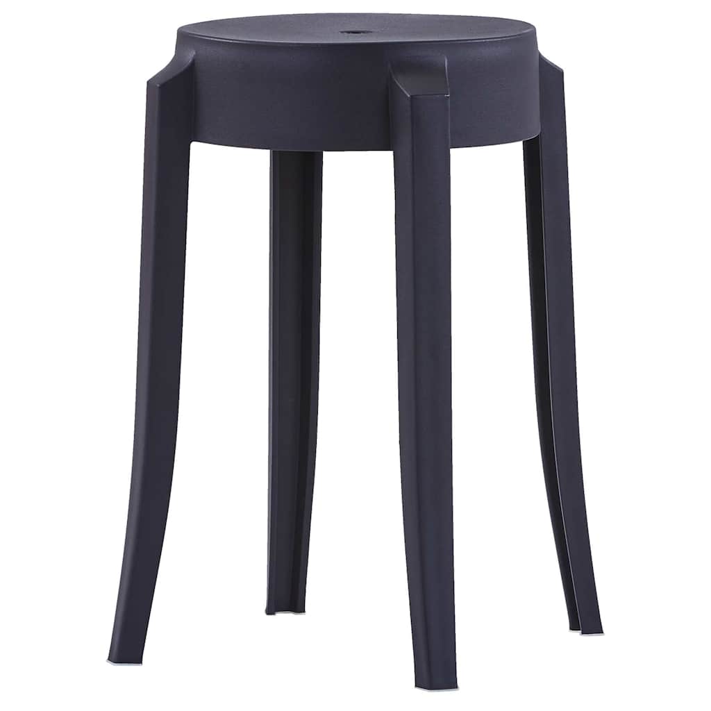 vidaXL Stackable Stools 4 pcs Black Plastic - 43 x 43 x 45 cm