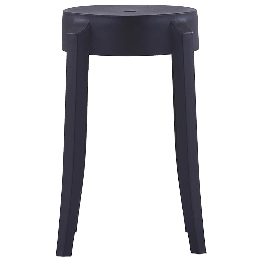 vidaXL Stackable Stools 4 pcs Black Plastic - 43 x 43 x 45 cm