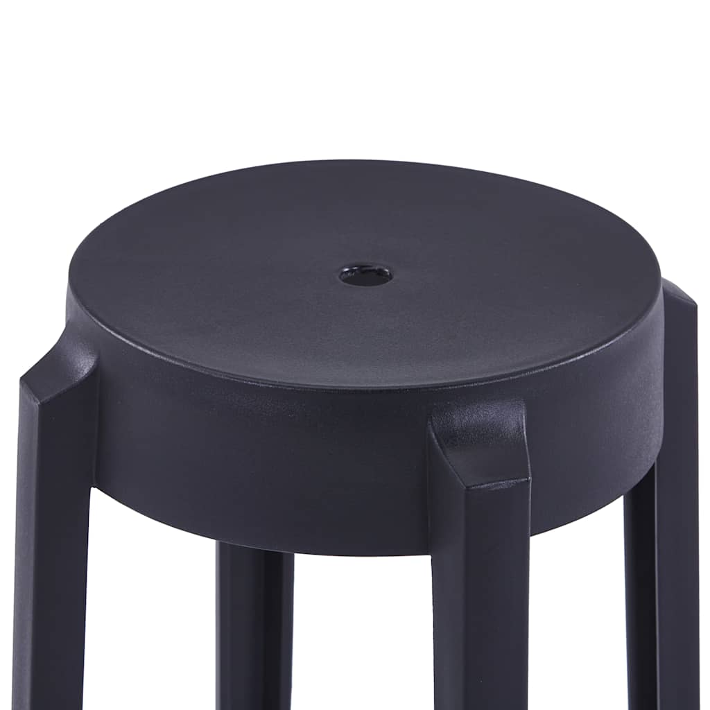vidaXL Stackable Stools 4 pcs Black Plastic - 43 x 43 x 45 cm