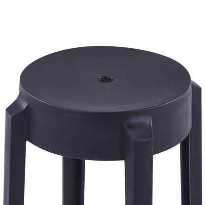 vidaXL Stackable Stools 4 pcs Black Plastic - 43 x 43 x 45 cm