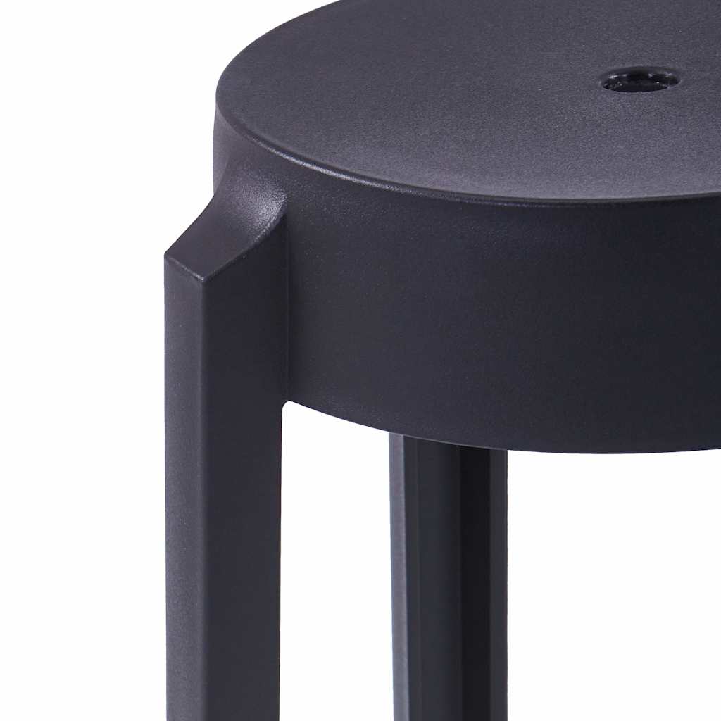 vidaXL Stackable Stools 4 pcs Black Plastic - 43 x 43 x 45 cm