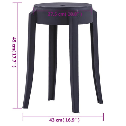 vidaXL Stackable Stools 4 pcs Black Plastic - 43 x 43 x 45 cm