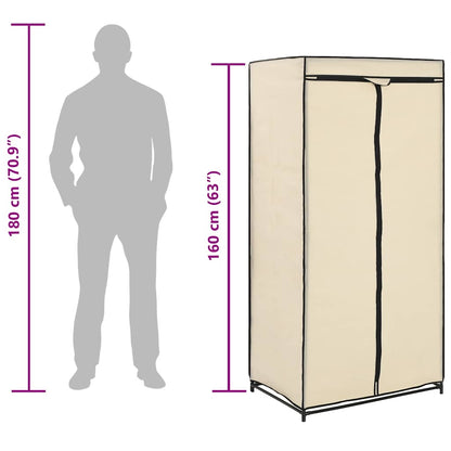 282439 vidaXL Wardrobe Cream 75x50x160 cm