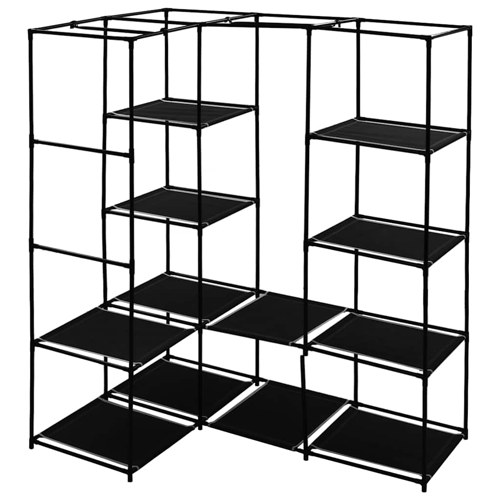 282449 vidaXL Corner Wardrobe Black 130x87x169 cm
