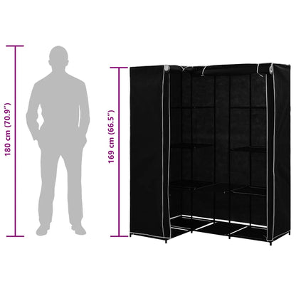 282449 vidaXL Corner Wardrobe Black 130x87x169 cm