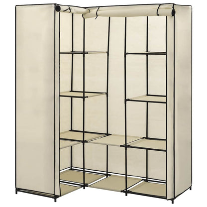 282451 vidaXL Corner Wardrobe Cream 130x87x169 cm