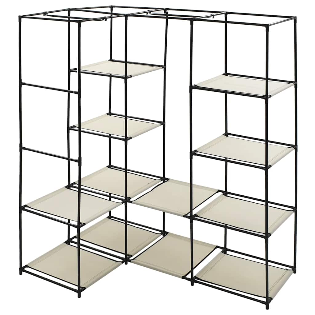 282451 vidaXL Corner Wardrobe Cream 130x87x169 cm