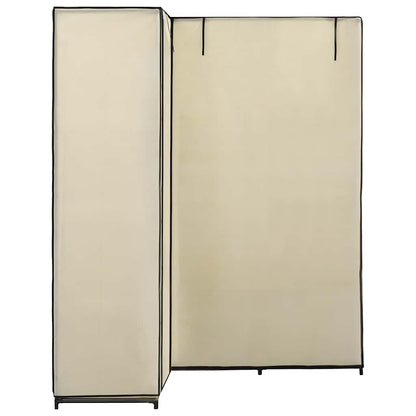 282451 vidaXL Corner Wardrobe Cream 130x87x169 cm
