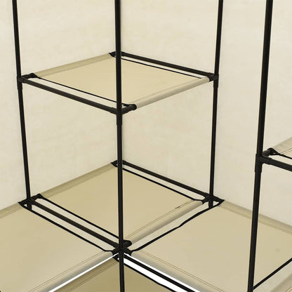 282451 vidaXL Corner Wardrobe Cream 130x87x169 cm