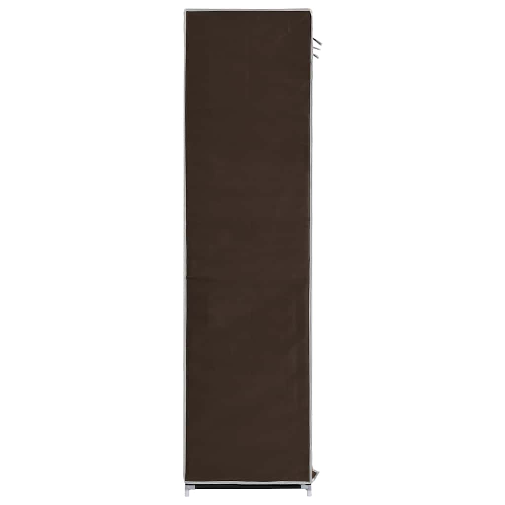 282454 vidaXL Wardrobe with Compartments and Rods Brown 150x45x175 cm Fabric
