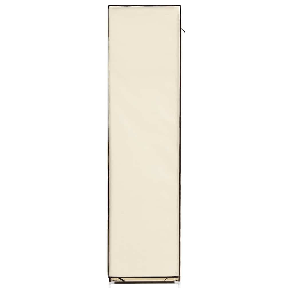 282455 vidaXL Wardrobe with Compartments and Rods Cream 150x45x175 cm Fabric