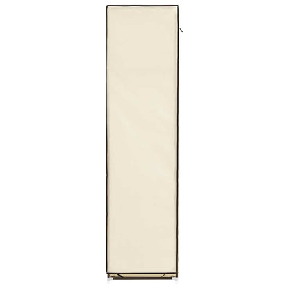 282455 vidaXL Wardrobe with Compartments and Rods Cream 150x45x175 cm Fabric