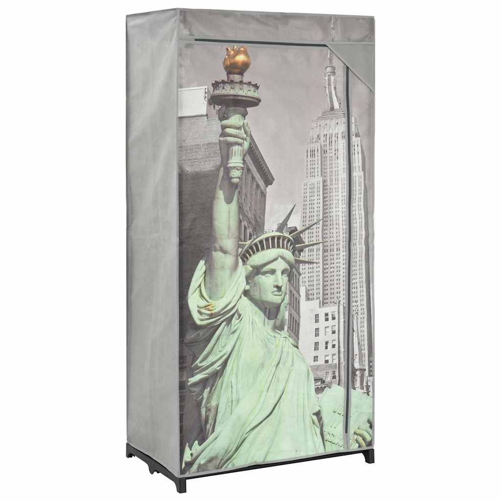 282461 vidaXL Wardrobe New York 75x45x160 cm Fabric - Grey
