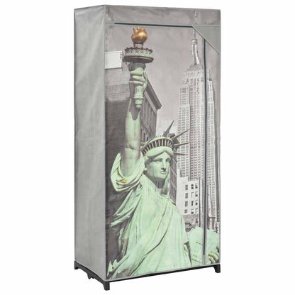 282461 vidaXL Wardrobe New York 75x45x160 cm Fabric - Grey