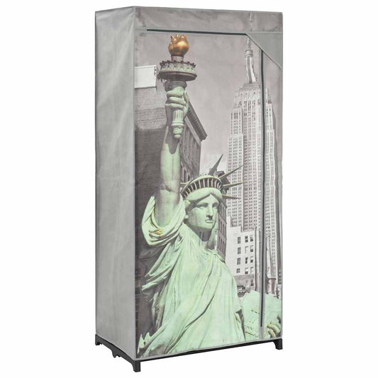 282461 vidaXL Wardrobe New York 75x45x160 cm Fabric - Grey