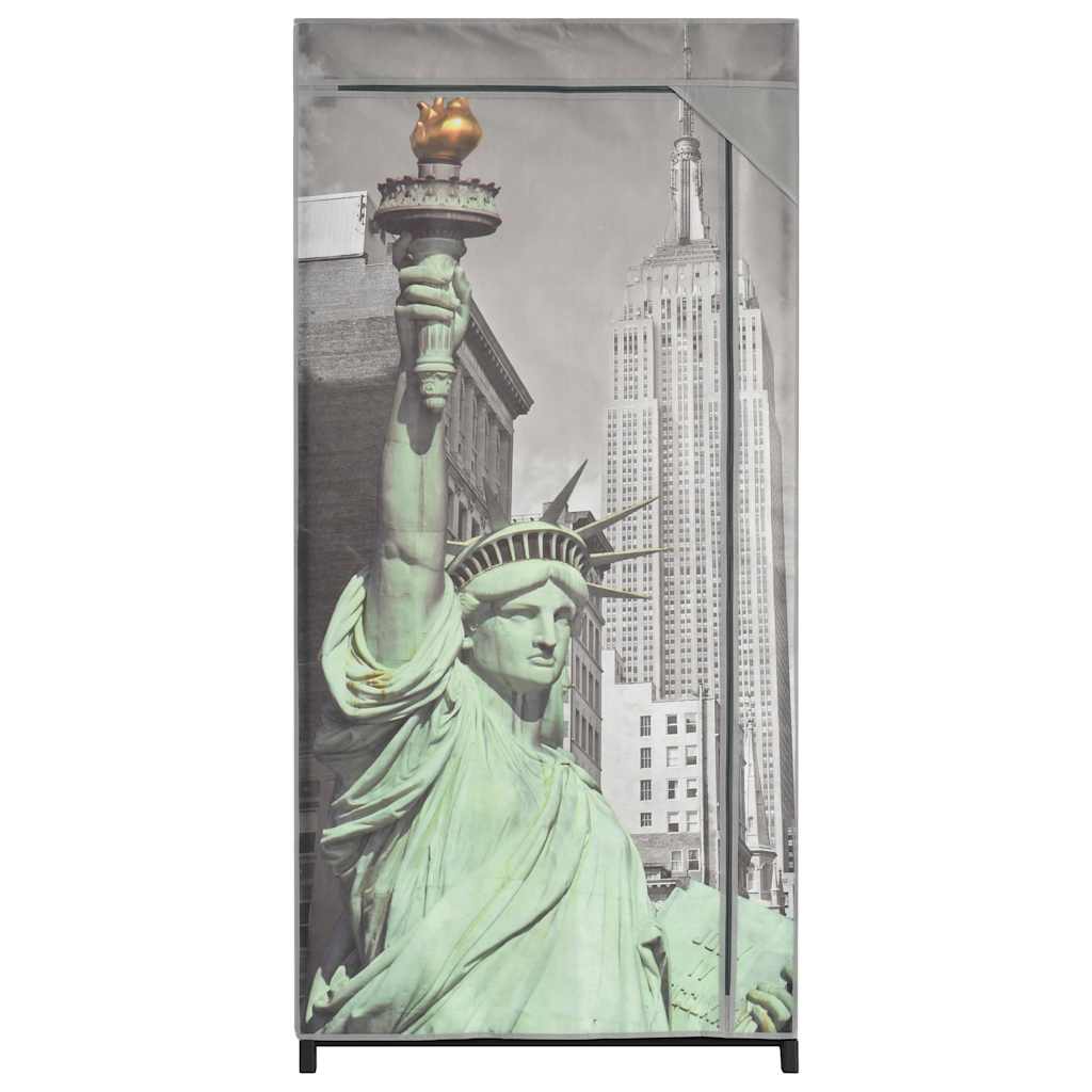 282461 vidaXL Wardrobe New York 75x45x160 cm Fabric - Grey
