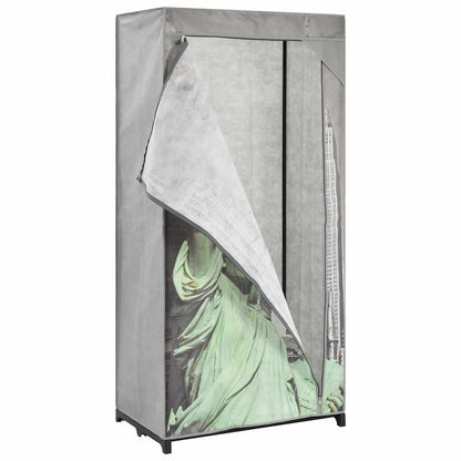 282461 vidaXL Wardrobe New York 75x45x160 cm Fabric - Grey