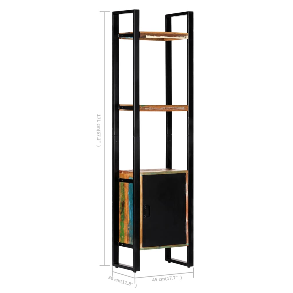 vidaXL Bookshelf 45x30x171 cm Solid Reclaimed Wood - Multicolour