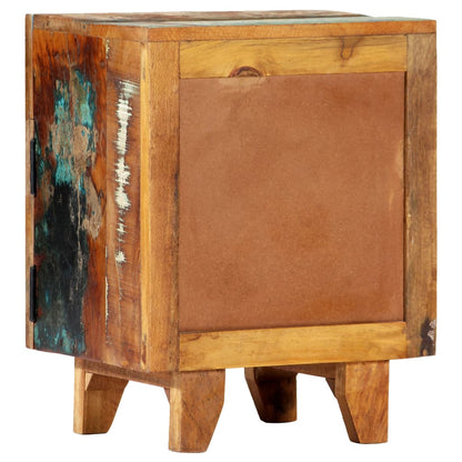 vidaXL Hand Carved Bedside Cabinet 40x30x50 cm Solid Reclaimed Wood - Multicolour