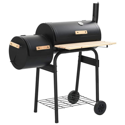 vidaXL Classic Charcoal BBQ Offset Smoker - Black