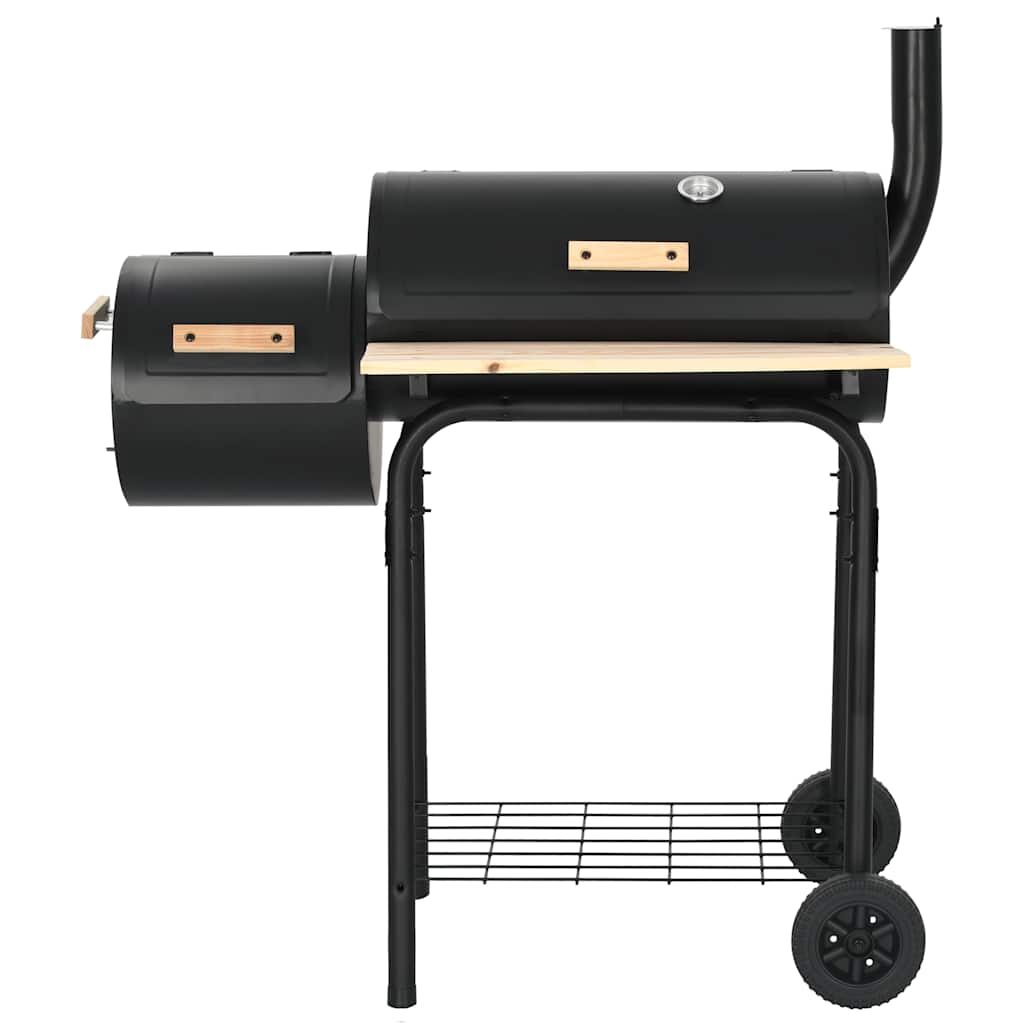 vidaXL Classic Charcoal BBQ Offset Smoker - Black