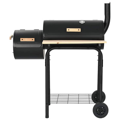 vidaXL Classic Charcoal BBQ Offset Smoker - Black