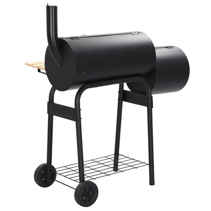 vidaXL Classic Charcoal BBQ Offset Smoker - Black