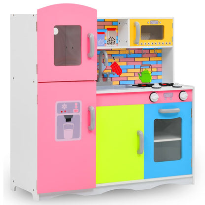 vidaXL Kids' Play Kitchen MDF 80x30x85 cm Multicolour - Red