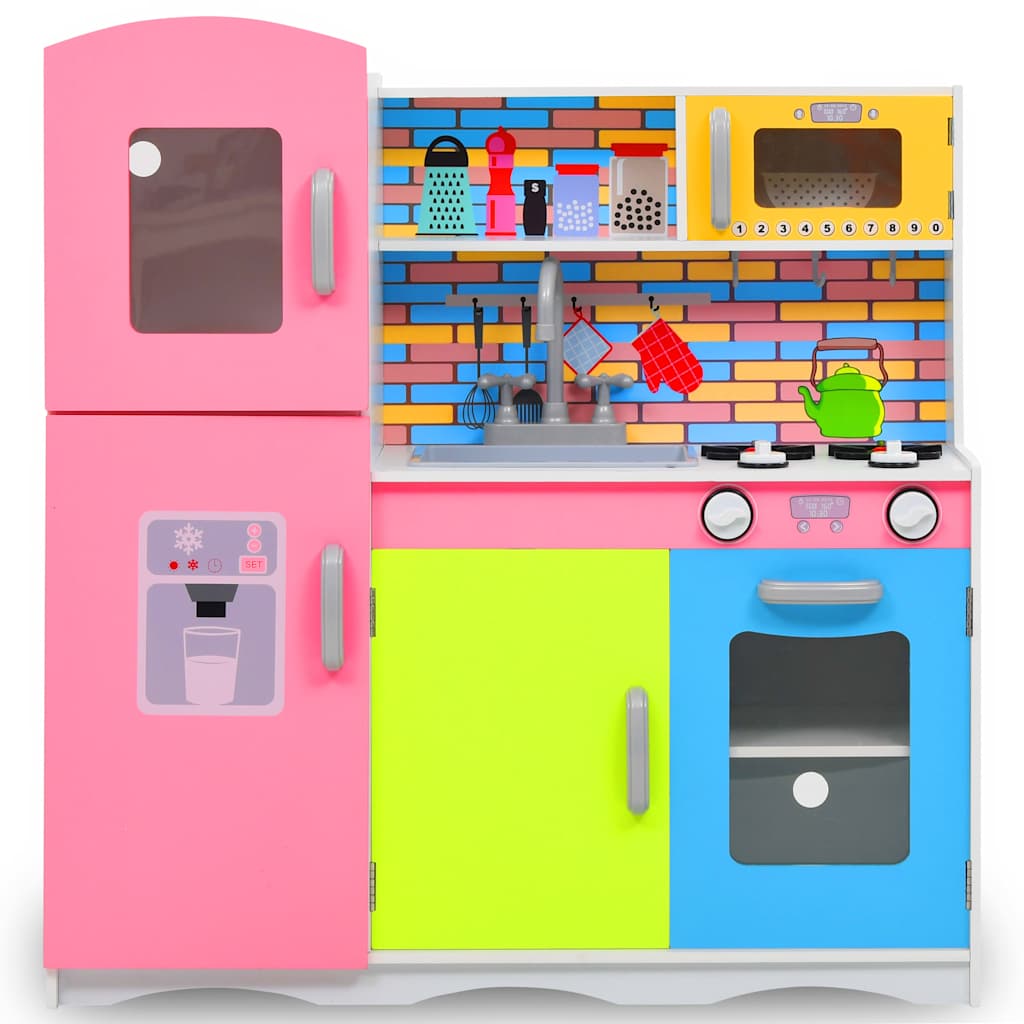 vidaXL Kids' Play Kitchen MDF 80x30x85 cm Multicolour - Red