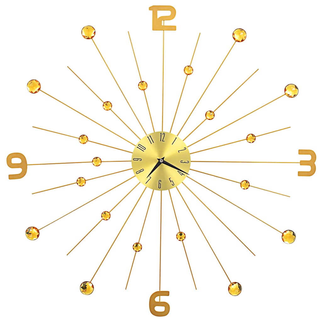 283857 vidaXL Wall Clock Metal 70 cm Golden - Gold - 70 x 70 cm