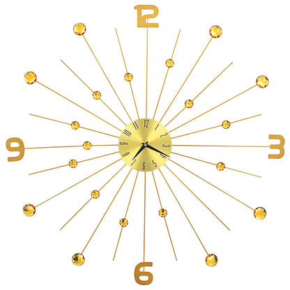 283857 vidaXL Wall Clock Metal 70 cm Golden - Gold - 70 x 70 cm