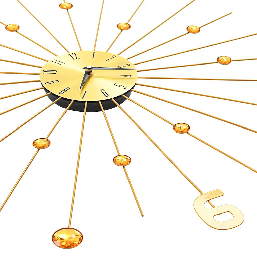 283857 vidaXL Wall Clock Metal 70 cm Golden - Gold - 70 x 70 cm