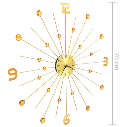 283857 vidaXL Wall Clock Metal 70 cm Golden - Gold - 70 x 70 cm