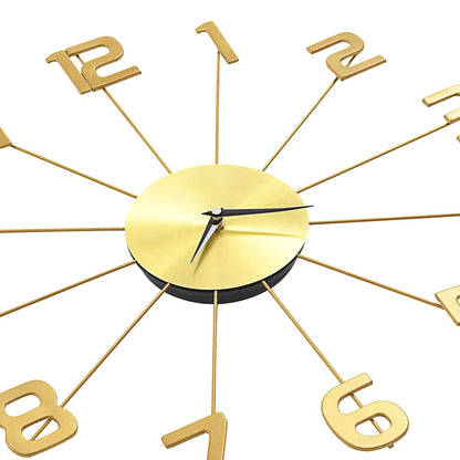 vidaXL Wall Clock Metal 50 cm Golden - Gold - 50 x 50 cm
