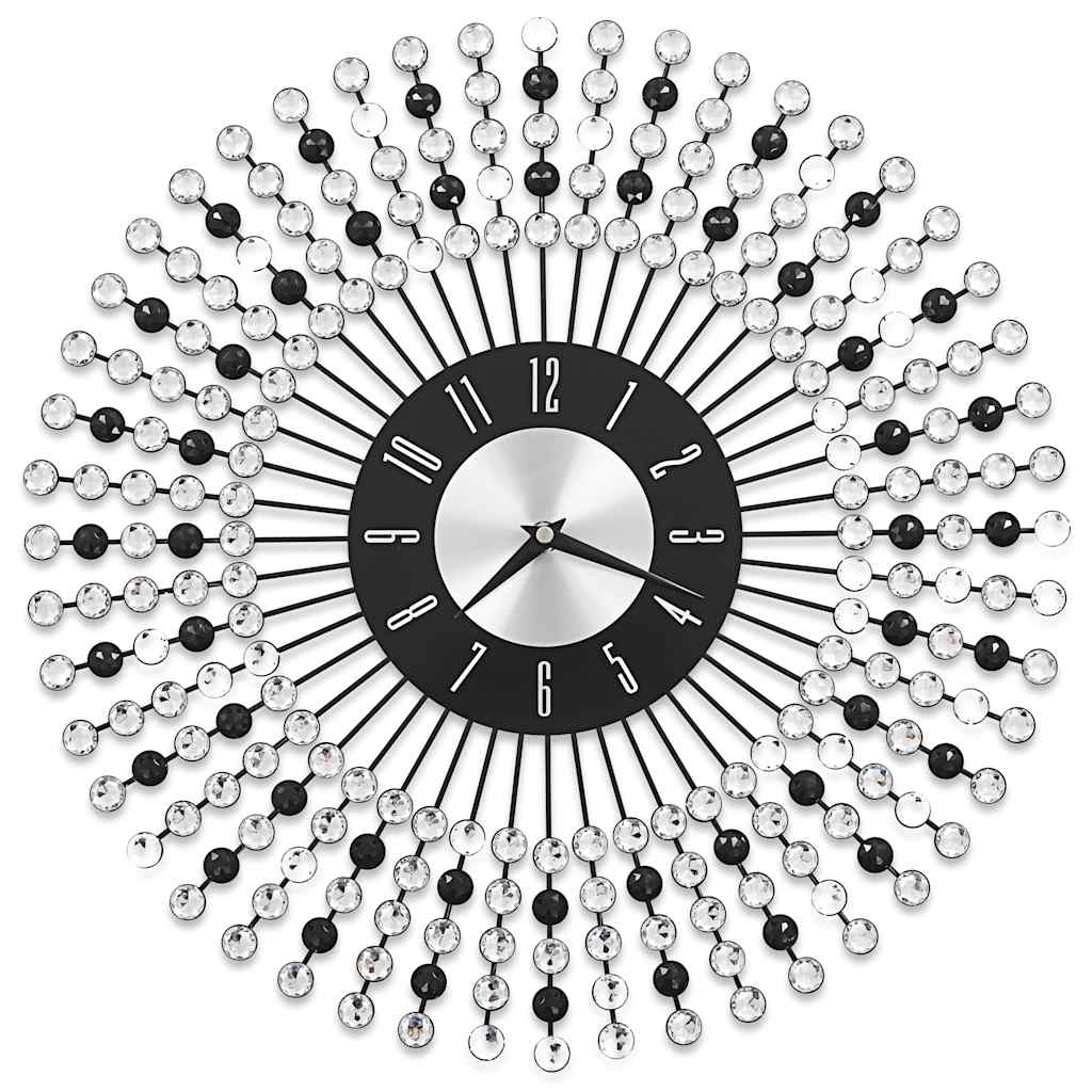 283859 vidaXL Wall Clock Metal 43 cm Black - 43 x 43 cm