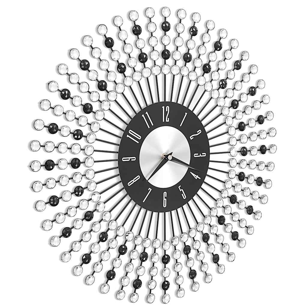 283859 vidaXL Wall Clock Metal 43 cm Black - 43 x 43 cm