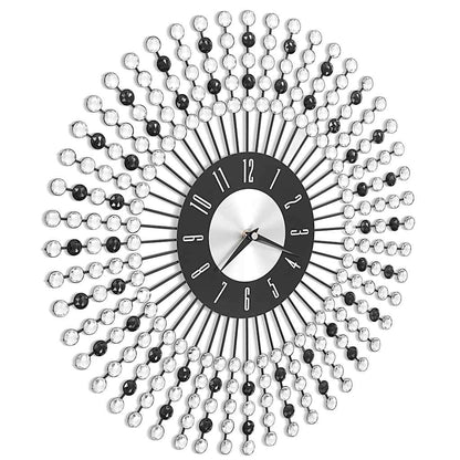 283859 vidaXL Wall Clock Metal 43 cm Black - 43 x 43 cm