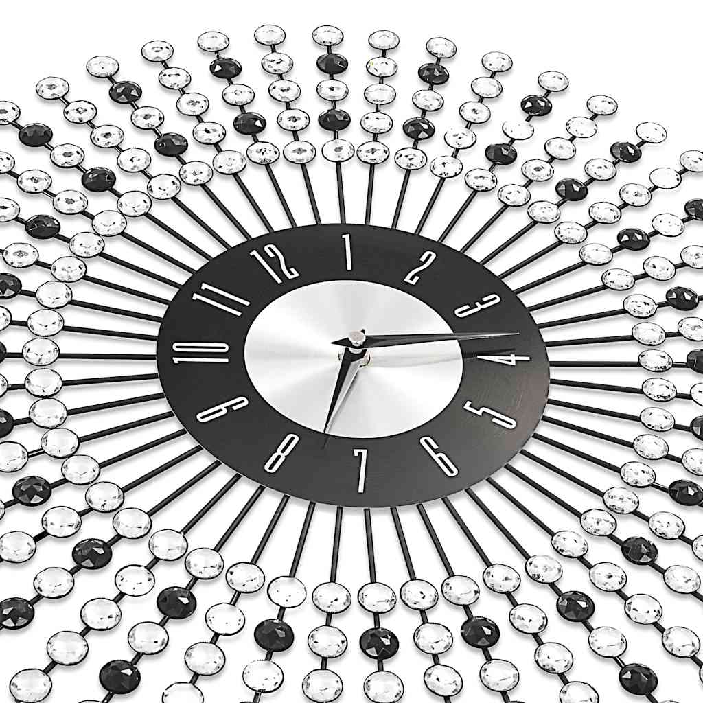 283859 vidaXL Wall Clock Metal 43 cm Black - 43 x 43 cm