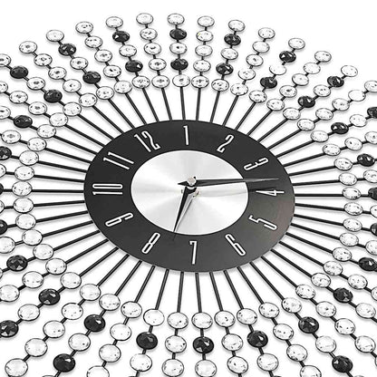 283859 vidaXL Wall Clock Metal 43 cm Black - 43 x 43 cm