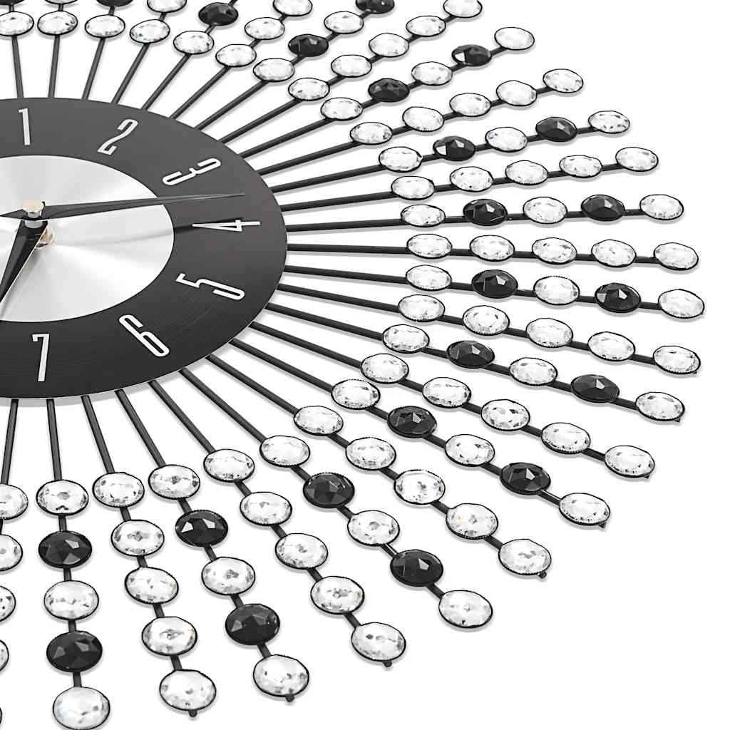283859 vidaXL Wall Clock Metal 43 cm Black - 43 x 43 cm