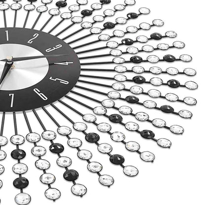 283859 vidaXL Wall Clock Metal 43 cm Black - 43 x 43 cm
