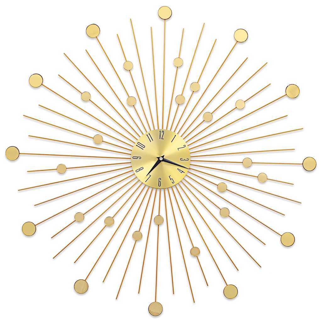 283862 vidaXL Wall Clock Metal 70 cm Golden - Gold - 70 x 70 cm