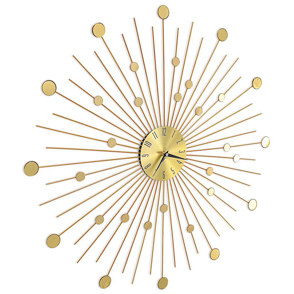 283862 vidaXL Wall Clock Metal 70 cm Golden - Gold - 70 x 70 cm