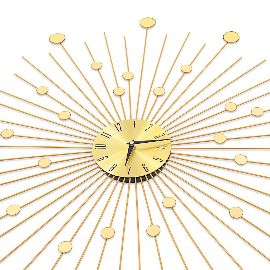 283862 vidaXL Wall Clock Metal 70 cm Golden - Gold - 70 x 70 cm