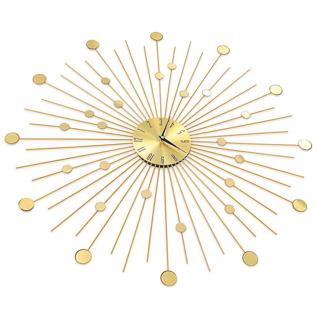 283862 vidaXL Wall Clock Metal 70 cm Golden - Gold - 70 x 70 cm