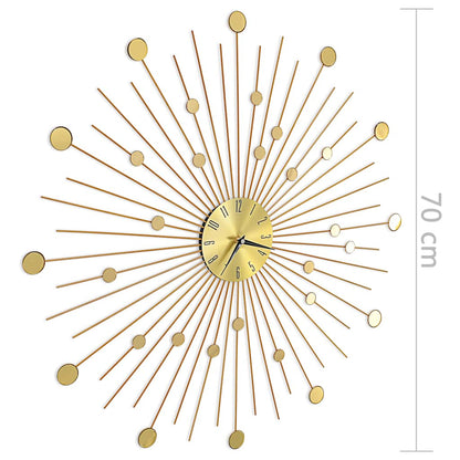 283862 vidaXL Wall Clock Metal 70 cm Golden - Gold - 70 x 70 cm