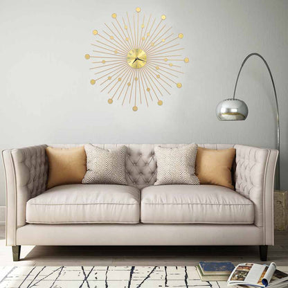 283862 vidaXL Wall Clock Metal 70 cm Golden - Gold - 70 x 70 cm