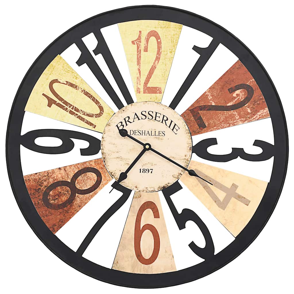 283863 vidaXL Wall Clock Metal 60 cm Multicolour - 60 x 60 cm