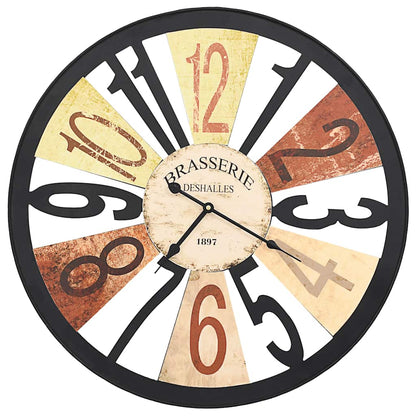 283863 vidaXL Wall Clock Metal 60 cm Multicolour - 60 x 60 cm